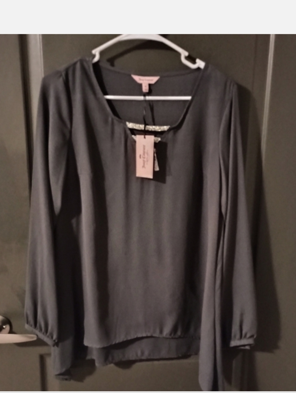 Juicy Couture Long-Sleeve Scoop Neck Blouse - New